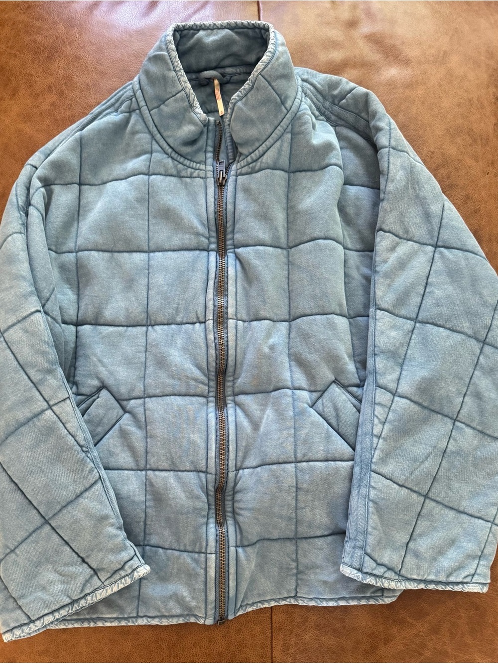 Free People Quilted Puffer Jacket in Light Blue - Picture 8 of 9